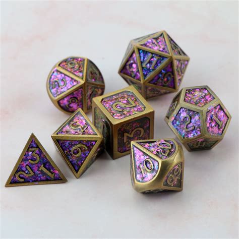 Metal Dnd Dice Set Cool Dice Polyhedral Dice Set Etsy