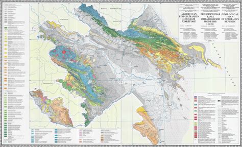 Physical map of azerbaijan showing major cities, terrain, national parks, rivers, and surrounding countries with international borders and outline maps. APESA / Power system / Maps