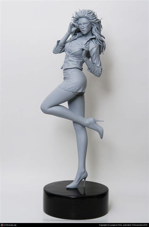 Jwpark — Super Girl Statue 3d Print Statue Digital Sculpture