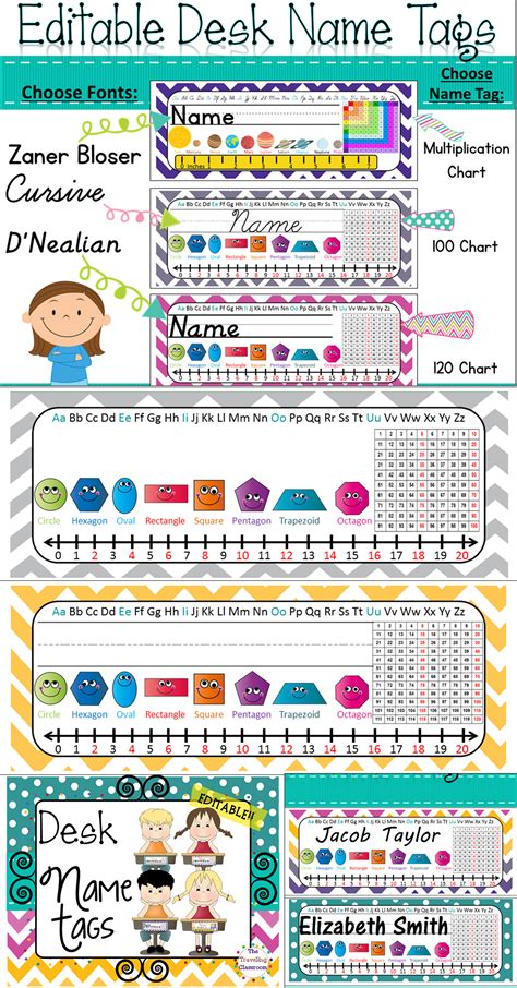 Great savings & free delivery / collection on many items. Editable D'Nealian Name Tags {Chevron Polka Dot Classroom ...