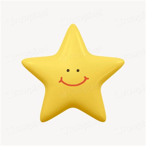 Smiling Star 3d Sticker Emoticon Premium Psd Rawpixel
