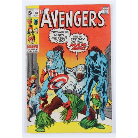1970 The Avengers Issue 78 Marvel Comic Book Pristine Auction