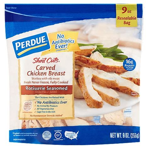 Perdue Short Cuts Rotisserie Seasoned Carved Chicken Breast 9 Oz