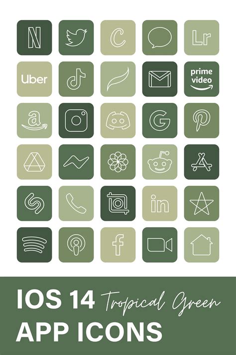 Tap On The Image To Download Aesthetic Ios 14 Tropical Green App Icons