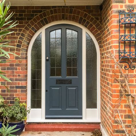 Grey 4 Panel Arched Door And Frame Cotswood Doors