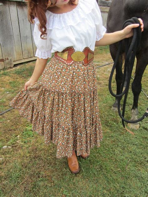 Vintage Prairie Skirt Boho Skirt 70s Skirt By Elizabethjeanvintage 30