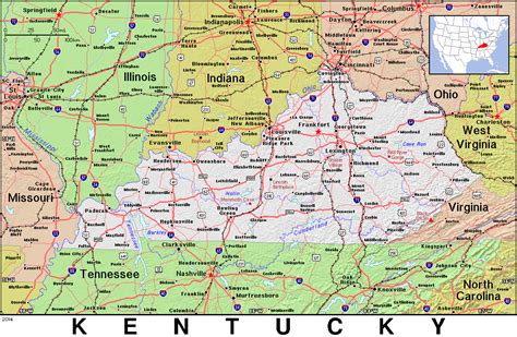 Ky · Kentucky · Public Domain Maps By Pat The Free Open Source