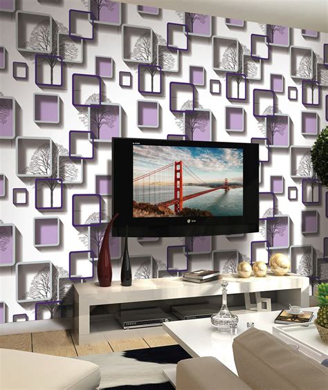 Modern Purple Patterned 3d Wallpaper 122002 Decor City