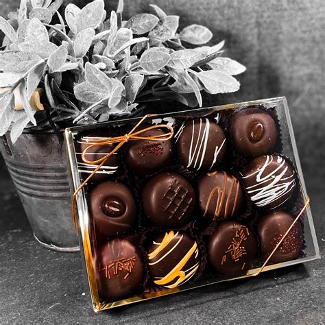 Handmade Chocolate Truffles 12 Piece Assorted Bursts Gourmet