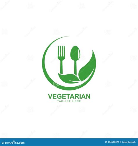 Human Healthy Vegetarian Food Logo Vector Icon Illustration Stock