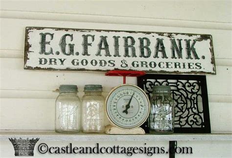 Groceries And Dry Goods Vintage Style Farmhouse Prairie Grocer Etsy