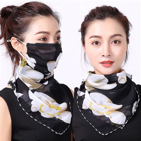 New Outdoor Cycling Windproof Women Multifunction Silk Scarves Face Mask Dust Proof Breathable