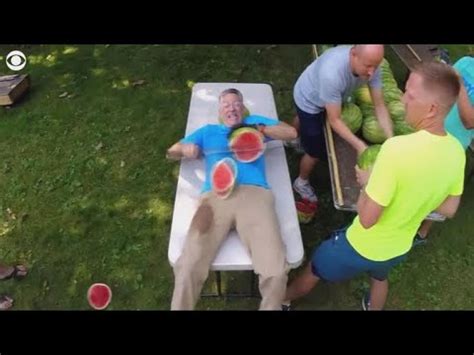 Man Sets Record For Most Watermelons Sliced On Own Stomach Youtube