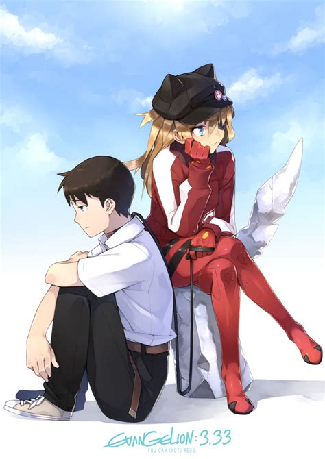 Souryuu Asuka Langley And Ikari Shinji Neon Genesis Evangelion And 2 More Drawn By 23real