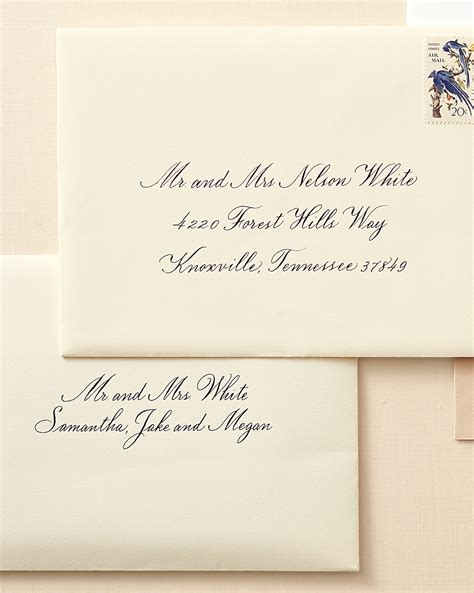 How To Address Guests On Wedding Invitation Envelopes Martha Stewart