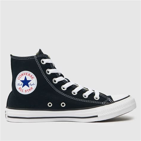 Womens Black And White Converse All Star Hi Trainers Schuh