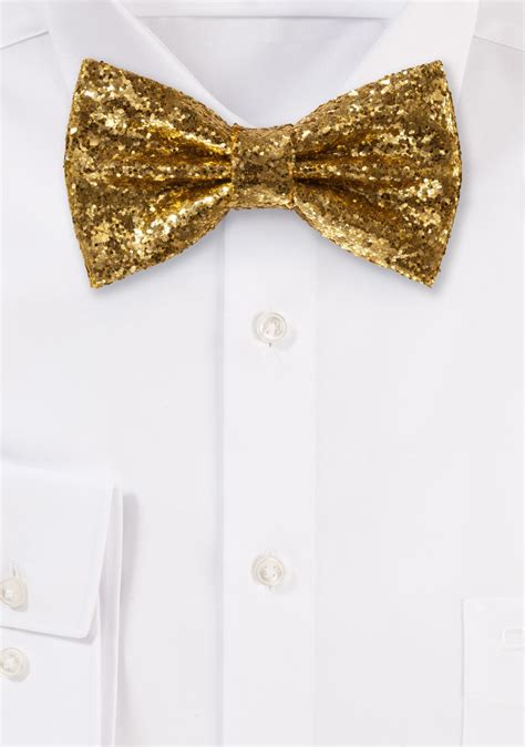 Formal Glitter Bow Tie In Gold Bows N