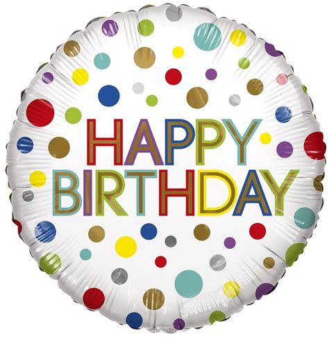 Eco Happy Birthday Rainbow Dots 18 Foil Balloon