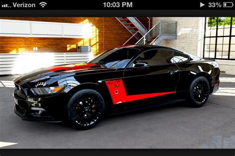 Ford Mustang 2015 Gt Black And Red Stripe Ford Mustang Mustang 2015