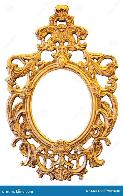Gold Ornate Oval Frame Stock Photo Image 41338479