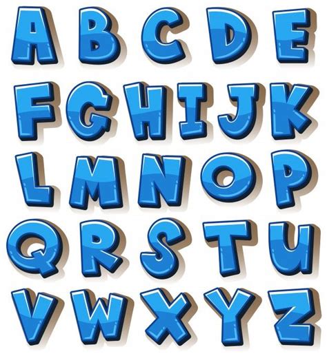 English Alphabets In Blue Blocks In 2020 Lettering Alphabet