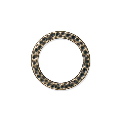 tierracast large hammertone ring 19mm pewter oxidized brass plated 1 pc