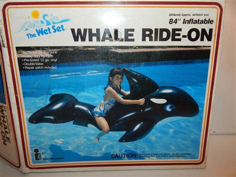 Vintage 1985 Whale Ride On 84 Inflatable Blow Up By Wet Set Intex Free