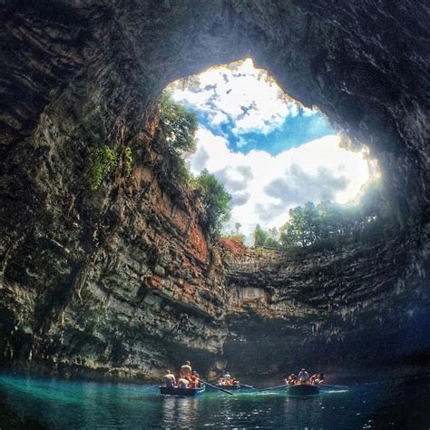 Fridayfeature Melissani Cave Or Cave Of The Nymphs Is Located In