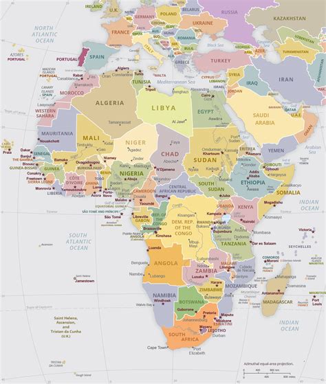 Large Detailed Political Map Of Africa With All Capitals Maps Of