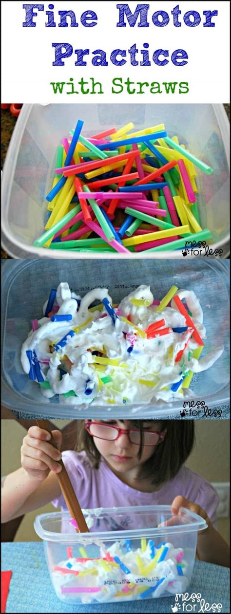 Fine Motor Practice With Straws Get Ready For K Through Play Mess