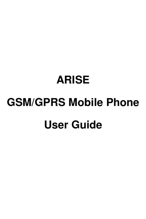 Arise Gsmgprs Mobile Phone User Manual Pdf Download Manualslib
