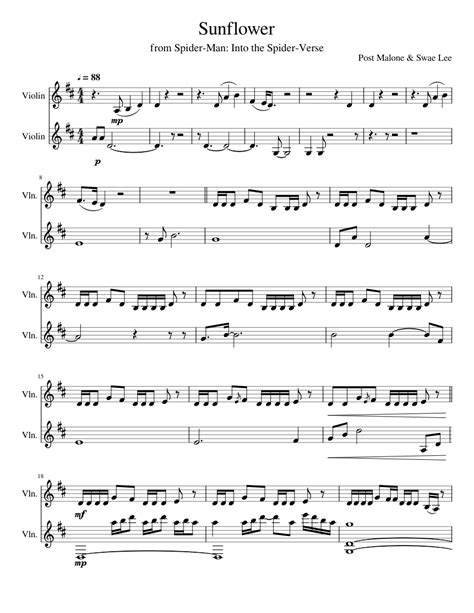 Latest additions to this section Sunflower sheet music for Violin download free in PDF or MIDI