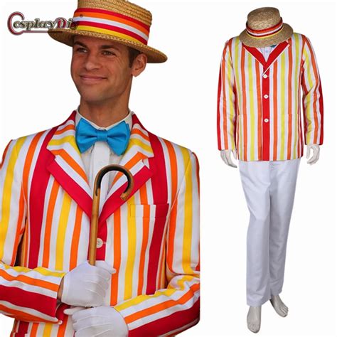 cosplaydiy mary poppins bert stripe cosplay costume for men halloween carnival party cosplay