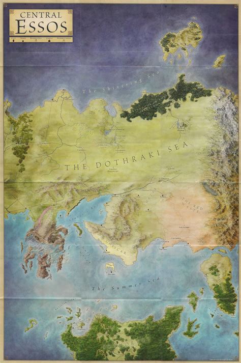 Map Of Central Essos A Song Of Ice And Fire Game Of Thrones Map Game