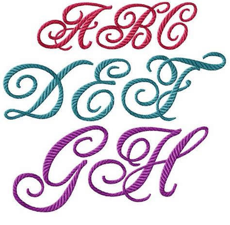 Rope Monogram Machine Embroidery Designs Font Alphabet Pes Format