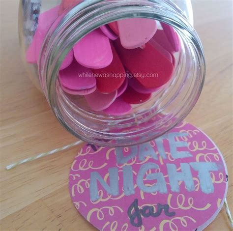 While He Was Napping Date Night Jar Jar Gifts Date Night Jar Date