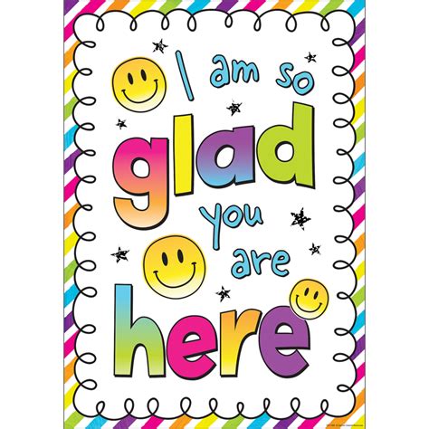 I Am So Glad You Are Here Positive Poster Tcr7480 Teacher Created
