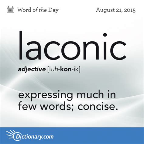 Laconic Word Of The Day Vocabulary Words Weird