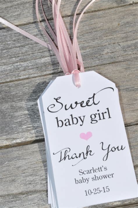 Baby Shower Favor Tags Sweet Baby Girl Thank You Tags Etsy