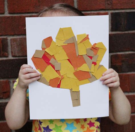 Cut And Paste Fall Leaf Collage For Kids Keeping Life Creative