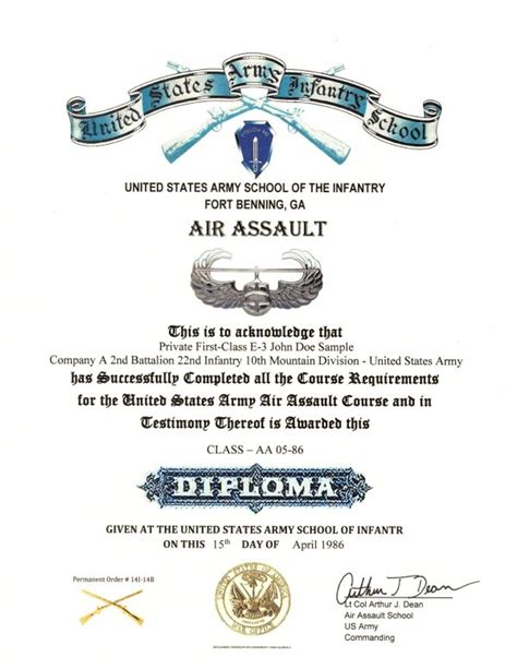 United States Army Commendation Medal Certificate Arcom Military