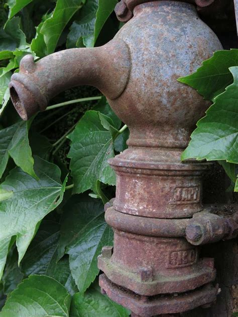 Water Pump Fountain In Iron And Antique Limestone Mid 1850s France At