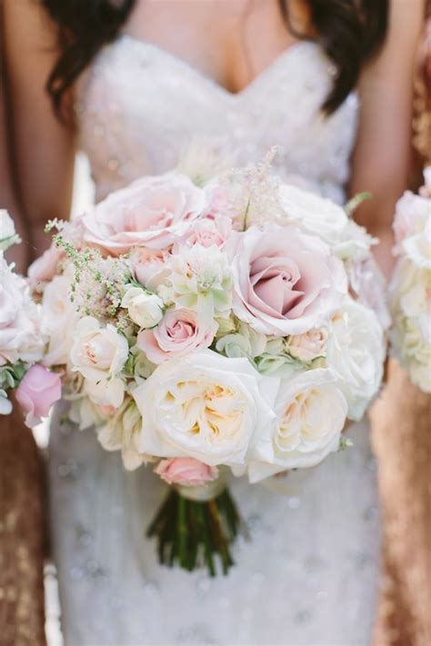 Must See Rose Gold Bridesmaid Dresses Paired With Blush Bouquets Gold Wedding Bouquets Rose