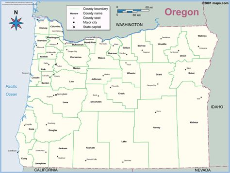 Oregon County Map With Cities Large World Map