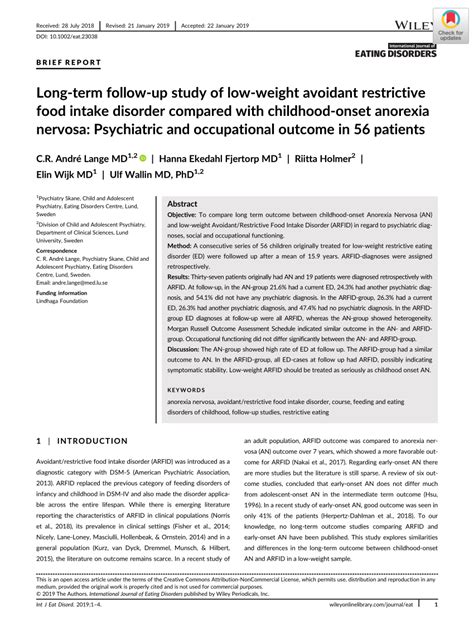 In children, it is usually defined in terms of weight, and can be evaluated either by a low weight for the child's age, or by a low rate of increase in the weight. (PDF) Long‐term follow‐up study of low‐weight avoidant ...