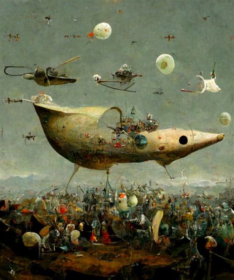 Ai Designs Place Spaceships Into Paintings Of Bosch And Caravaggio