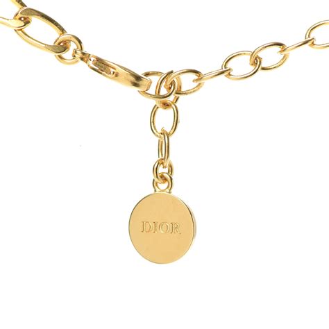 Christian Dior Metal Cd Choker Necklace Gold 708485 Fashionphile