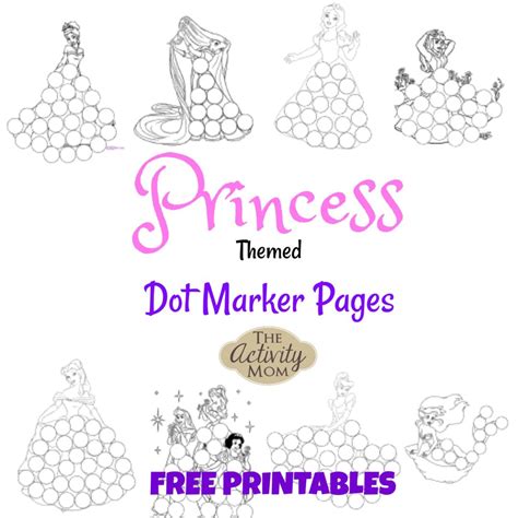 Dot to dots can be effective ways to give your students practice in both counting and skip counting. The Activity Mom - Princess Dot Marker Pages (printable ...