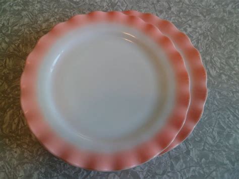 Vintage Hazel Atlas Pink Crinoline Ripple Dinner Plate Etsy