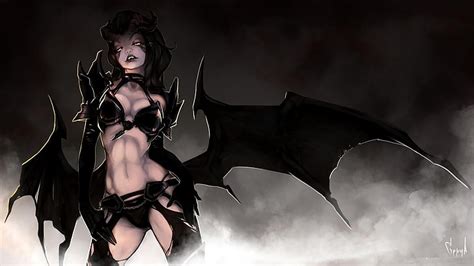 1620x2160px Free Download Hd Wallpaper Female Game Character Look Wings Art Horns